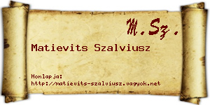 Matievits Szalviusz névjegykártya